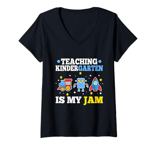 Damen Kindergarten unterrichten ist Meine Marmelade T-Shirt mit V-Ausschnitt Damen Kindergarten unterrichten ist Meine Marmelade T-Shirt mit V-Ausschnitt von Kindergarten Teacher PreK educator daycare