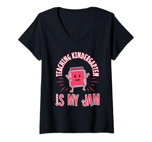 Damen Kindergarten unterrichten ist Meine Marmelade T-Shirt mit V-Ausschnitt Damen Kindergarten unterrichten ist Meine Marmelade T-Shirt mit V-Ausschnitt von Kindergarten Teacher PreK educator daycare