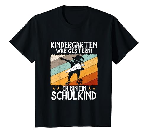 Kinder Ich bin ein Schulkind Felix Einschulung Schule Fußball T-Shirt Kinder Ich bin ein Schulkind Felix Einschulung Schule Fußball T-Shirt von Kindergarten War Gestern Schulkind 1. Klasse