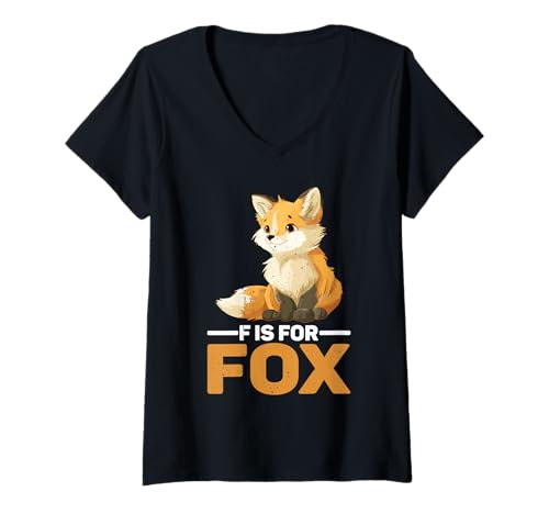 Damen F is for Fox Grundschullehrer Leselehrer - T-Shirt mit V-Ausschnitt Damen F is for Fox Grundschullehrer Leselehrer - T-Shirt mit V-Ausschnitt von Kindergarteninteresse Lehrerin