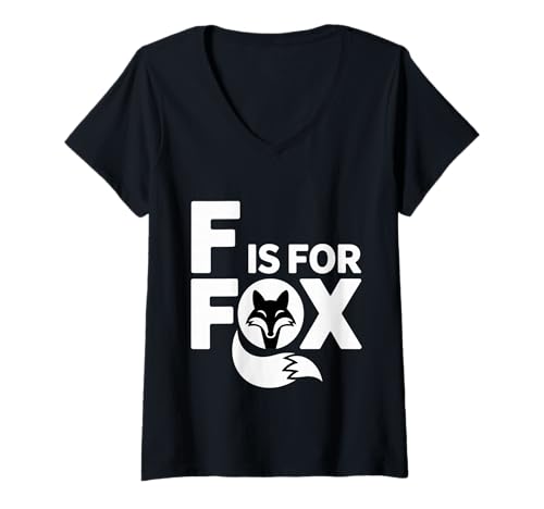 Damen F is for Fox Grundschullehrer Leselehrer - T-Shirt mit V-Ausschnitt Damen F is for Fox Grundschullehrer Leselehrer - T-Shirt mit V-Ausschnitt von Kindergarteninteresse Lehrerin