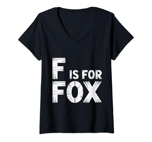 Damen F is for Fox Grundschullehrer Leselehrer |- T-Shirt mit V-Ausschnitt Damen F is for Fox Grundschullehrer Leselehrer |- T-Shirt mit V-Ausschnitt von Kindergarteninteresse Lehrerin