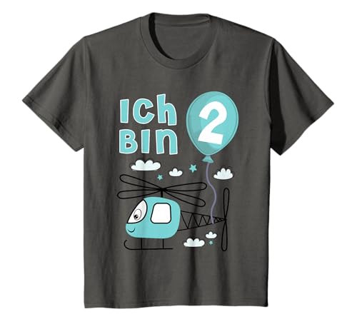 Hubschrauber Helikopter Ich Bin Zwei 2. Geburtstag Jungen T-Shirt von Kindergeburtstag 2 Jahre Jungen Geschenke