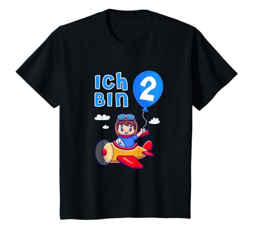 Pilot Flugzeug Ich Bin Zwei 2. Geburtstag Jungen T-Shirt Pilot Flugzeug Ich Bin Zwei 2. Geburtstag Jungen T-Shirt von Kindergeburtstag 2 Jahre Jungen Geschenke