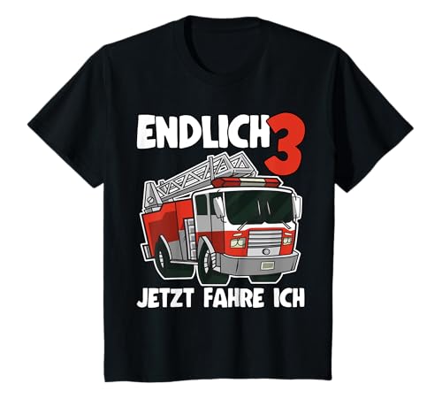 Kinder 3. Jungs Geburtstag Feuerwehrauto Endlich 3 Feuerwehr T-Shirt Kinder 3. Jungs Geburtstag Feuerwehrauto Endlich 3 Feuerwehr T-Shirt von Kindergeburtstag 3 Jahre Feuerwehrauto Geschenke