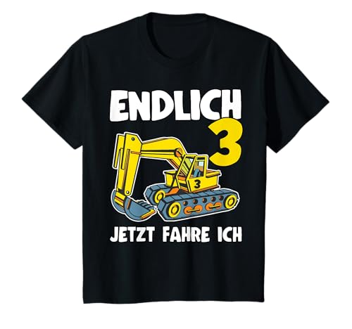 Bagger Endlich 3 Lustig Spruch Baustelle 3. Geburtstag Kind T-Shirt Bagger Endlich 3 Lustig Spruch Baustelle 3. Geburtstag Kind T-Shirt von Kindergeburtstag 3 Jahre LKW & Bagger Geschenke