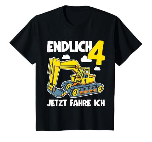 Endlich 4 Lustig Baustelle 4. Geburtstag Jungen Bagger T-Shirt Endlich 4 Lustig Baustelle 4. Geburtstag Jungen Bagger T-Shirt von Kindergeburtstag 4 Jahre Bagger Geschenke Kinder
