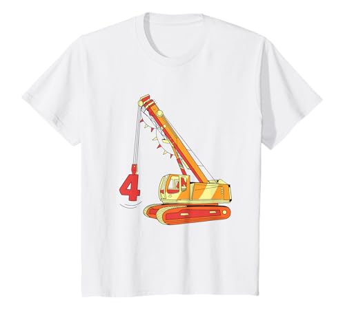 Geburtstag 4 Jahre Kind Bagger Baggerfahrer T-Shirt Geburtstag 4 Jahre Kind Bagger Baggerfahrer T-Shirt von Kindergeburtstag 4 Jahre Bagger