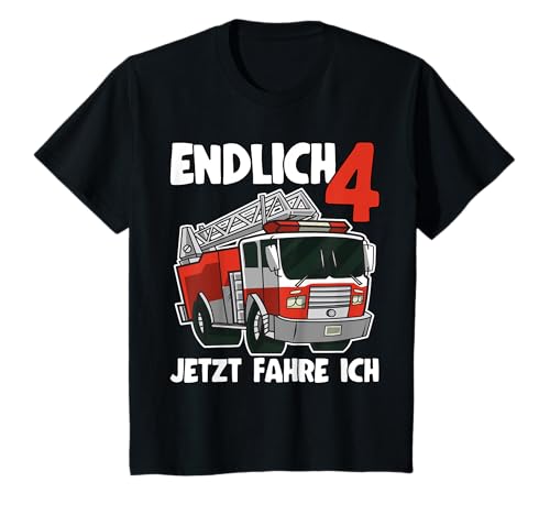 Kinder 4. Geburtstag Feuerwehrauto Endlich 4 Jungs Feuerwehr T-Shirt Kinder 4. Geburtstag Feuerwehrauto Endlich 4 Jungs Feuerwehr T-Shirt von Kindergeburtstag 4 Jahre Feuerwehrauto Geschenke