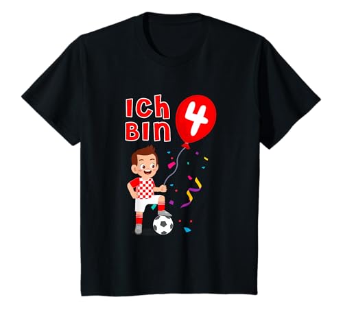 Fussball Kroatien Trikot Ich Bin Vier 4. Geburtstag Jungen T-Shirt Fussball Kroatien Trikot Ich Bin Vier 4. Geburtstag Jungen T-Shirt von Kindergeburtstag 4 Jahre Jungen Geschenke