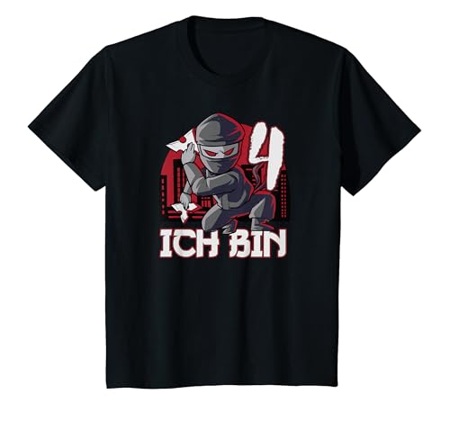 Kinder Ninja vierter 4 Geburtstag roter Ninja Junge Geschenk T-Shirt Kinder Ninja vierter 4 Geburtstag roter Ninja Junge Geschenk T-Shirt von Kindergeburtstag 4 Jahre Kleidung Geschenkidee