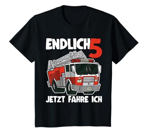 Kinder Kinder 5. Geburtstag Feuerwehrauto Endlich 5 Feuerwehr Jungs T-Shirt Kinder Kinder 5. Geburtstag Feuerwehrauto Endlich 5 Feuerwehr Jungs T-Shirt von Kindergeburtstag 5 Jahre Feuerwehrauto Geschenke