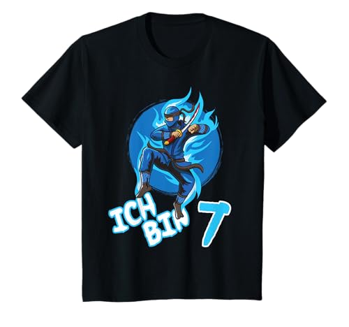Kinder Ninja T-Shirt Kinder - Siebter Geburtstag Junge - Ninja T-Shirt Kinder Ninja T-Shirt Kinder - Siebter Geburtstag Junge - Ninja T-Shirt von Kindergeburtstag 7 Jahre Junge Kleidung
