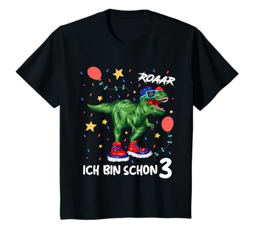 Kinder 3 Jahre Geburtstag Junge Dinosaurier Tyrannosaurus T-Rex Fan T-Shirt Kinder 3 Jahre Geburtstag Junge Dinosaurier Tyrannosaurus T-Rex Fan T-Shirt von Kindergeburtstag Dinos Saurier Urzeit Tiere Party
