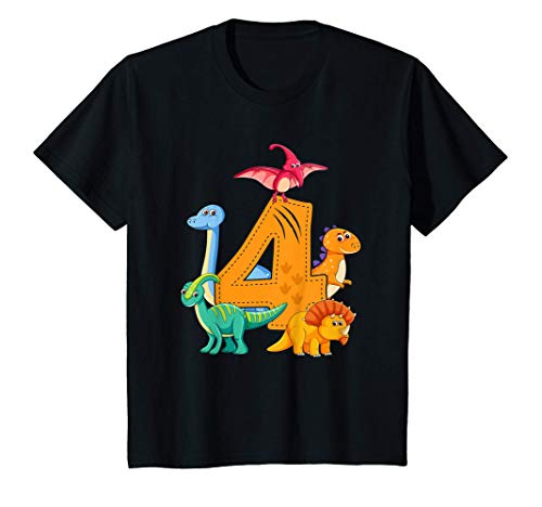 Kinder 4. Geburtstag Dinosaurier Dino Saurus Geburtstagsgeschenk T-Shirt Kinder 4. Geburtstag Dinosaurier Dino Saurus Geburtstagsgeschenk T-Shirt von Kindergeburtstag Dinosaurier Geburtstag Geschenk