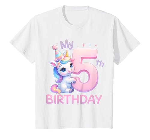 Kinder Mein 5 Geburtstag Einhorn Mädchen Kinder 5 Jahre T-Shirt Kinder Mein 5 Geburtstag Einhorn Mädchen Kinder 5 Jahre T-Shirt von Kindergeburtstag Einhorn Mädchen