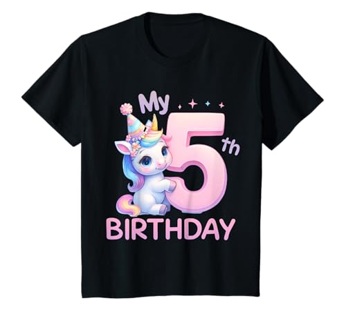 Kinder Mein 5 Geburtstag Einhorn Mädchen Kinder 5 Jahre T-Shirt Kinder Mein 5 Geburtstag Einhorn Mädchen Kinder 5 Jahre T-Shirt von Kindergeburtstag Einhorn Mädchen