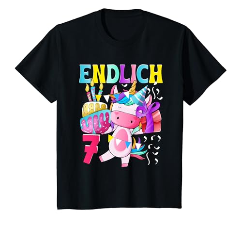 Kinder Endlich 7 Jahre Siebter Geburtstag Einhorn Party Feier T-Shirt Kinder Endlich 7 Jahre Siebter Geburtstag Einhorn Party Feier T-Shirt von Kindergeburtstag Einhorn Party Spaß Süß Endlich 7