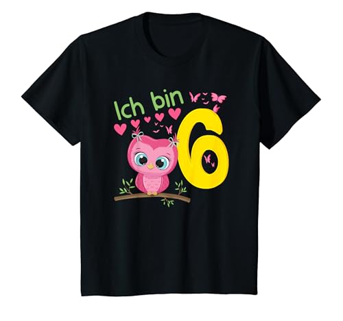 Kinder 6. Geburtstag 6 Jahre Alt Mädchen Ich Bin 6 Eule T-Shirt Kinder 6. Geburtstag 6 Jahre Alt Mädchen Ich Bin 6 Eule T-Shirt von Kindergeburtstag Eule Geburtstagsshirt