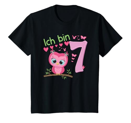 7. Geburtstag 7 Jahre Alt Mädchen Ich Bin 7 Eule T-Shirt 7. Geburtstag 7 Jahre Alt Mädchen Ich Bin 7 Eule T-Shirt von Kindergeburtstag Eule Geburtstagsshirt