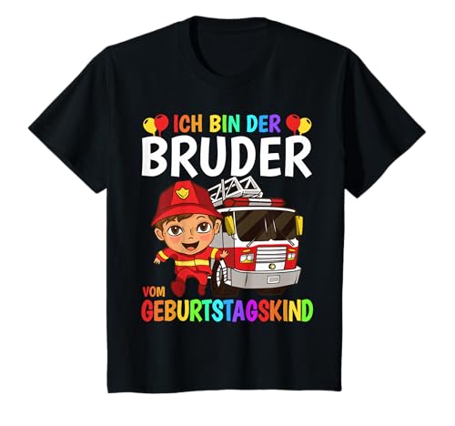 Bruder Vom Geburtstagskind Jungs - Feuerwehr Feuerwehrauto T-Shirt Bruder Vom Geburtstagskind Jungs - Feuerwehr Feuerwehrauto T-Shirt von Kindergeburtstag Feuerwehr Geschenk