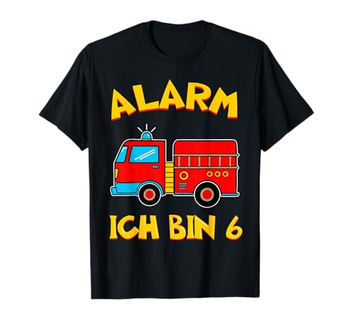 Kinder 6. Geburtstag Feuerwehrauto Jungen Geburtstagsfeier T-Shirt Kinder 6. Geburtstag Feuerwehrauto Jungen Geburtstagsfeier T-Shirt von Kindergeburtstag Feuerwehr Geschenke