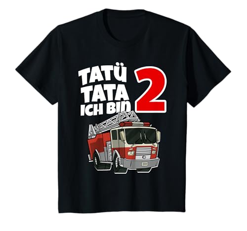 Kinder Ich Bin 2 Geburtstag Tatü Tata Feuerwehr 2 Jahre T-Shirt Kinder Ich Bin 2 Geburtstag Tatü Tata Feuerwehr 2 Jahre T-Shirt von Kindergeburtstag Feuerwehrauto Motive