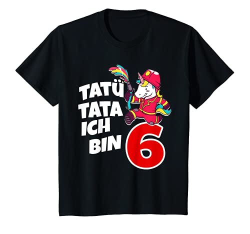 Kinder Tatü Tata Ich Bin 6 Geburtstag Feuerwehr 6 Jahre Geschenk T-Shirt Kinder Tatü Tata Ich Bin 6 Geburtstag Feuerwehr 6 Jahre Geschenk T-Shirt von Kindergeburtstag Feuerwehrauto Geschenke