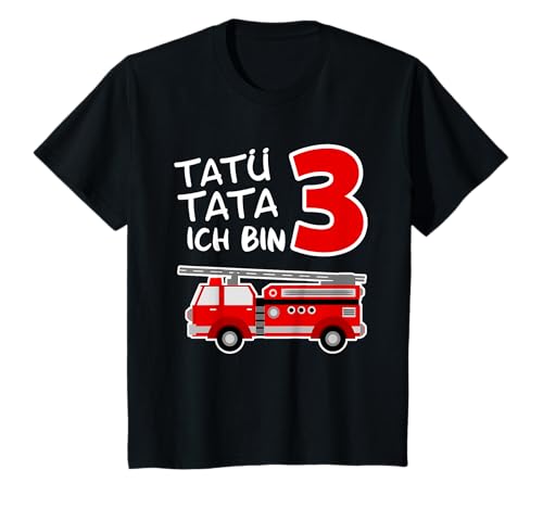 Kinder Tatü Tata Ich Bin 3 Geburtstag Feuerwehr 3 Jahre T-Shirt Kinder Tatü Tata Ich Bin 3 Geburtstag Feuerwehr 3 Jahre T-Shirt von Kindergeburtstag Feuerwehrauto Motive