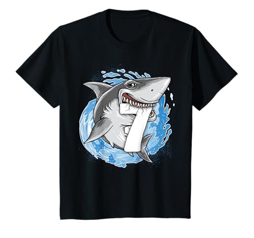 Geburtstagsshirt 7 Jahre Junge Kinder Hai Shark Ich bin 7 T-Shirt von Kindergeburtstag Fun Shirts für Jungen & Mädchen