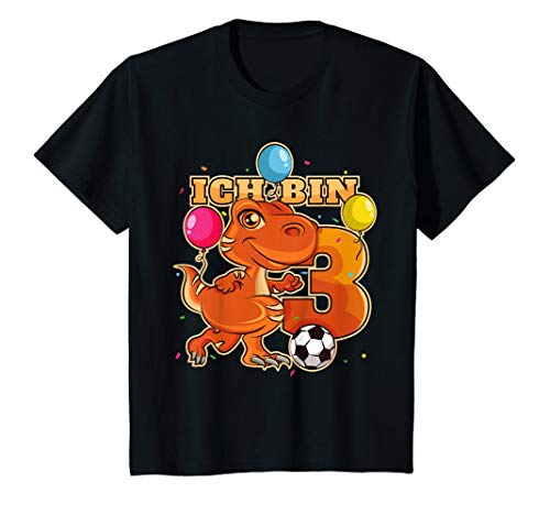 Kinder Fußball Tyrannosaurus Rex 3. Geburtstag Junge Dino Geschenk T-Shirt Kinder Fußball Tyrannosaurus Rex 3. Geburtstag Junge Dino Geschenk T-Shirt von Kindergeburtstag Fußball Geschenke