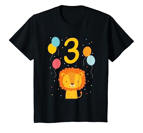 Kinder 3. Geburtstag Kindergeburtstag Dritter Geburtstag Löwe T-Shirt Kinder 3. Geburtstag Kindergeburtstag Dritter Geburtstag Löwe T-Shirt von Kindergeburtstag Geburtstagsshirt Dschungel Löwe
