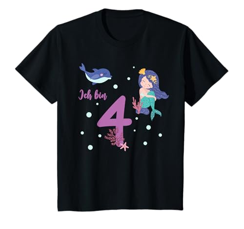 Kinder 4. Geburtstag Vierter Geburtstag Mädchen Meerjungfrau T-Shirt Kinder 4. Geburtstag Vierter Geburtstag Mädchen Meerjungfrau T-Shirt von Kindergeburtstag Geburtstagsshirt Mädchen Geschenk