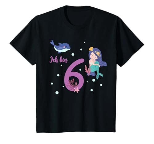 6. Geburtstag Sechster Geburtstag Mädchen Meerjungfrau T-Shirt 6. Geburtstag Sechster Geburtstag Mädchen Meerjungfrau T-Shirt von Kindergeburtstag Geburtstagsshirt Mädchen Geschenk