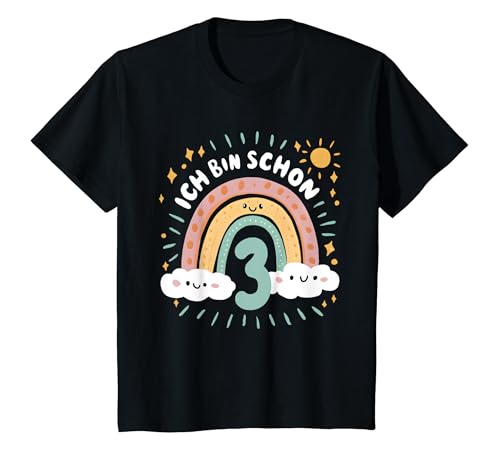 Kinder 3. Geburtstag Kindergeburtstag Dritter Geburtstag Regenbogen T-Shirt Kinder 3. Geburtstag Kindergeburtstag Dritter Geburtstag Regenbogen T-Shirt von Kindergeburtstag Geburtstagsshirt Regenbogen