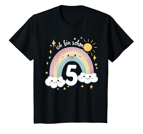 Kinder 5. Geburtstag Kindergeburtstag Fünfter Geburtstag Regenbogen T-Shirt Kinder 5. Geburtstag Kindergeburtstag Fünfter Geburtstag Regenbogen T-Shirt von Kindergeburtstag Geburtstagsshirt Regenbogen