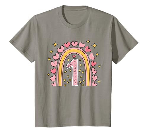 Kinder Süßes Regenbogen Geburtstag Design 1. Geburtstag Mädchen T-Shirt von Kindergeburtstag Geburtstagsshirts Regenbogen