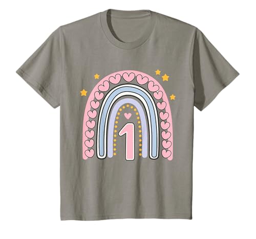 Kinder Süßes Regenbogen Geburtstag Design 1. Geburtstag Mädchen T-Shirt von Kindergeburtstag Geburtstagsshirts Regenbogen