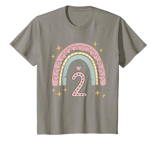 Kinder Süßes Regenbogen Geburtstag Design 2. Geburtstag Mädchen T-Shirt von Kindergeburtstag Geburtstagsshirts Regenbogen