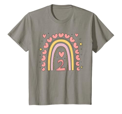 Kinder Süßes Regenbogen Geburtstag Design 2. Geburtstag Mädchen T-Shirt von Kindergeburtstag Geburtstagsshirts Regenbogen