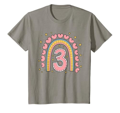 Kinder Süßes Regenbogen Geburtstag Design 3. Geburtstag Mädchen T-Shirt von Kindergeburtstag Geburtstagsshirts Regenbogen