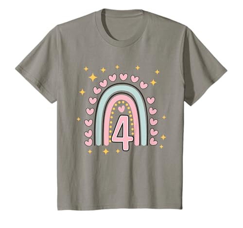 Kinder Süßes Regenbogen Geburtstag Design 4. Geburtstag Mädchen T-Shirt von Kindergeburtstag Geburtstagsshirts Regenbogen