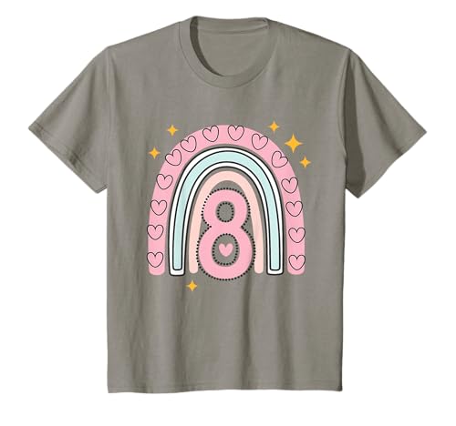 Kinder Süßes Regenbogen Geburtstag Design 8. Geburtstag Mädchen T-Shirt von Kindergeburtstag Geburtstagsshirts Regenbogen