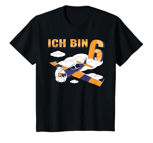 Kinder Ich Bin 6 Jahre Flugzeug Fliegen Junge Pilot 6 Geburtstag T-Shirt Kinder Ich Bin 6 Jahre Flugzeug Fliegen Junge Pilot 6 Geburtstag T-Shirt von Kindergeburtstag Geschenk Flieger Flugmaschine