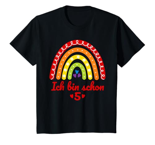 5. Geburtstag Mädchen 5 Jahre alt Regenbogen Ich bin schon 5 T-Shirt 5. Geburtstag Mädchen 5 Jahre alt Regenbogen Ich bin schon 5 T-Shirt von Kindergeburtstag Geschenk Fünfter Geburtstag Fünf