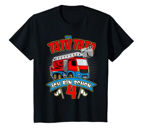 Kinder 4. Geburtstag Feuerwehrauto - 4 Jahre Geschenk Feuerwehr T-Shirt Kinder 4. Geburtstag Feuerwehrauto - 4 Jahre Geschenk Feuerwehr T-Shirt von Kindergeburtstag Geschenk zum Geburtstag Feuerwehr