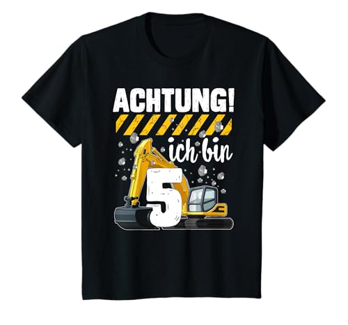 Bagger 5. Geburtstag Jungen 5 Jahre Geschenk Baustelle T-Shirt Bagger 5. Geburtstag Jungen 5 Jahre Geschenk Baustelle T-Shirt von Kindergeburtstag Geschenke Jungen & Mädchen