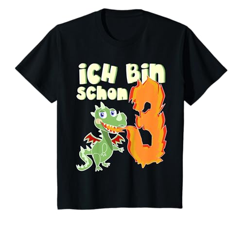 Ich bin schon 3 Jahre - Kinder Drache Geburtstag Geschenk T-Shirt von Kindergeburtstag Junge Mädchen Geschenkideen