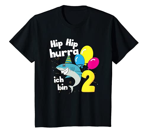 Kinder Hai Geburtstag Ich bin schon 2 Jahre Haie Fische T-Shirt Kinder Hai Geburtstag Ich bin schon 2 Jahre Haie Fische T-Shirt von Kindergeburtstag Jungen Mädchen Haifisch Geschenk