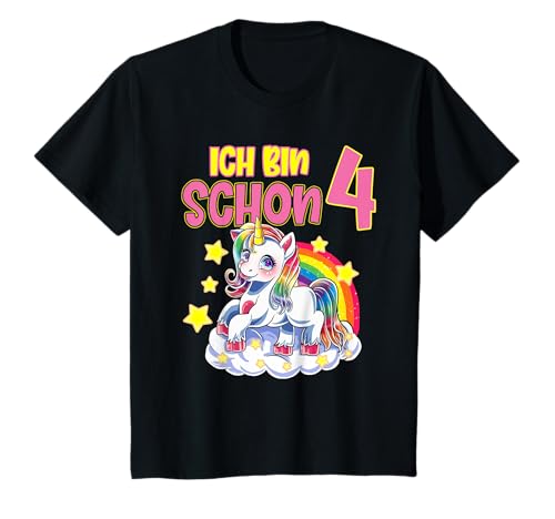 Kinder Einhorn Ich Bin Schon 4 Geburtstag Geschenk Mädchen T-Shirt Kinder Einhorn Ich Bin Schon 4 Geburtstag Geschenk Mädchen T-Shirt von Kindergeburtstag Jungen und Mädchen Geschenke Shop